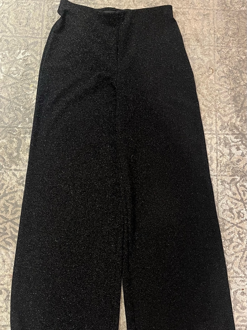 H&M Black Glitter Wide-Leg Pants Size Small Stretchy